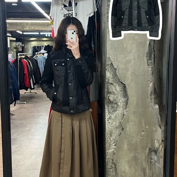 게스 버튼 자켓 블랙 S #csz2657