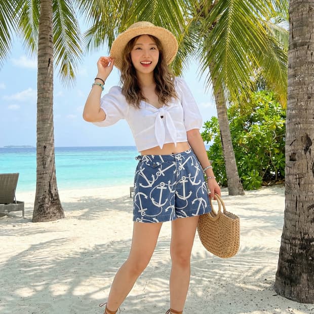 폴로 랄프로렌 앵커 패턴 스윔 팬츠