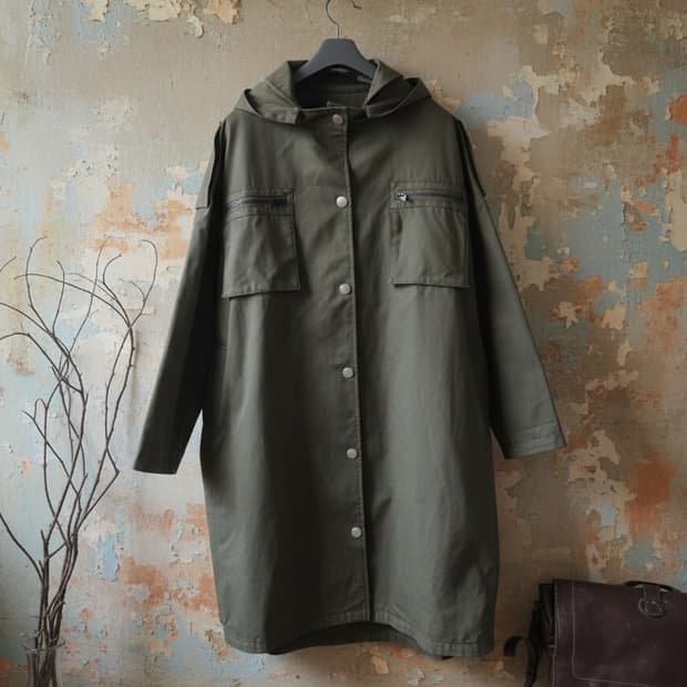 TRIPLEROOT 카키 후드 코트 P 새상품