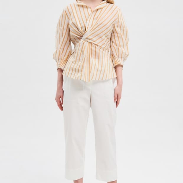 마인 오리가미 스트라이프 린넨블렌드 블라우스 55사이즈