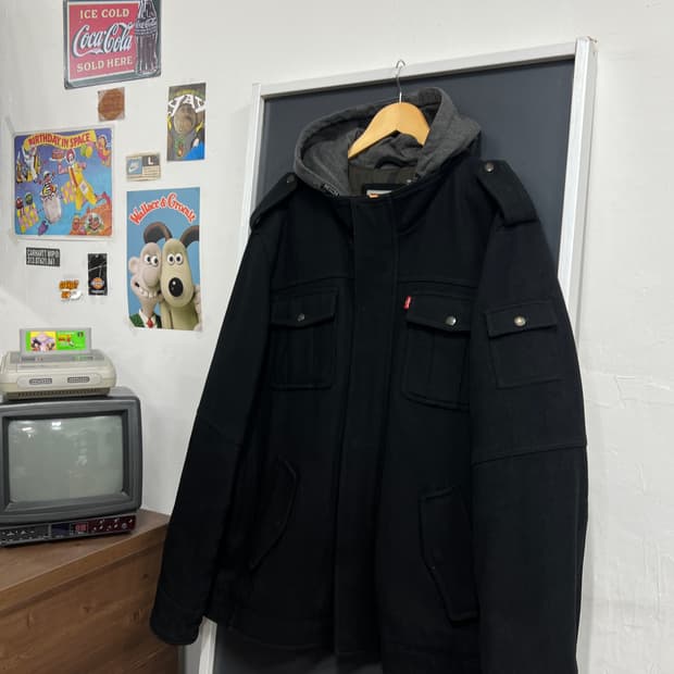 Levis 리바이스 카모플라쥬 울 블렌드 후드 자켓