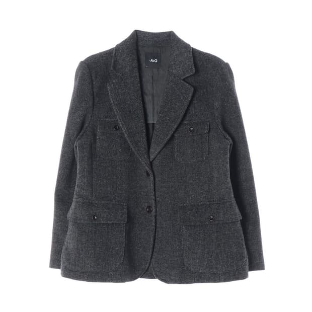 THEATG 헤링본 울 블렌드 포켓 자켓