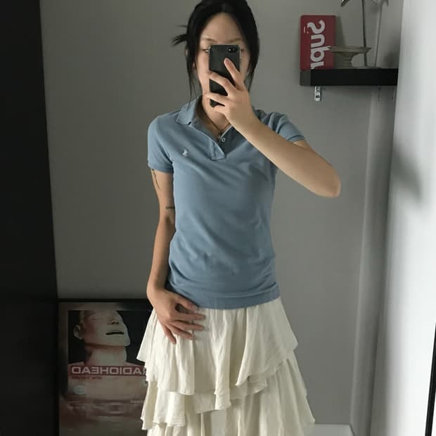 폴로 랄프로렌 포니로고 블루 카라티