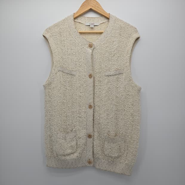 SJ WANI 아이보리 니트 조끼 100 [B40399]
