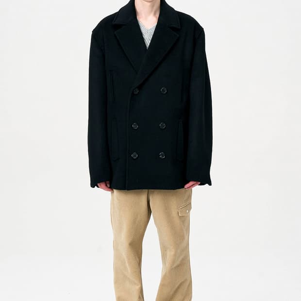 애니타임로릭 피코트 ANEMONE PEA COAT - BLACK M