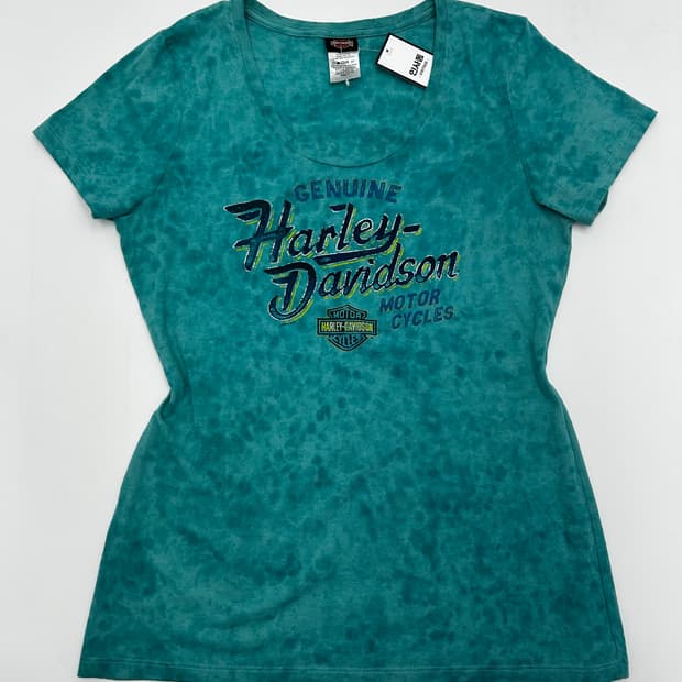 할리데이비슨 우먼 타이다이 반팔티