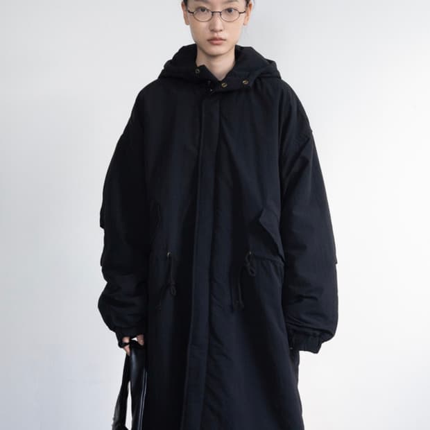 956 Curly Safari Hooded Jumper (Black) 