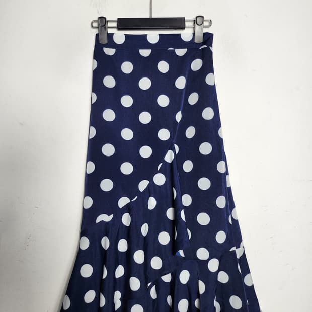 빈티지 도트 프릴 랩 스커트