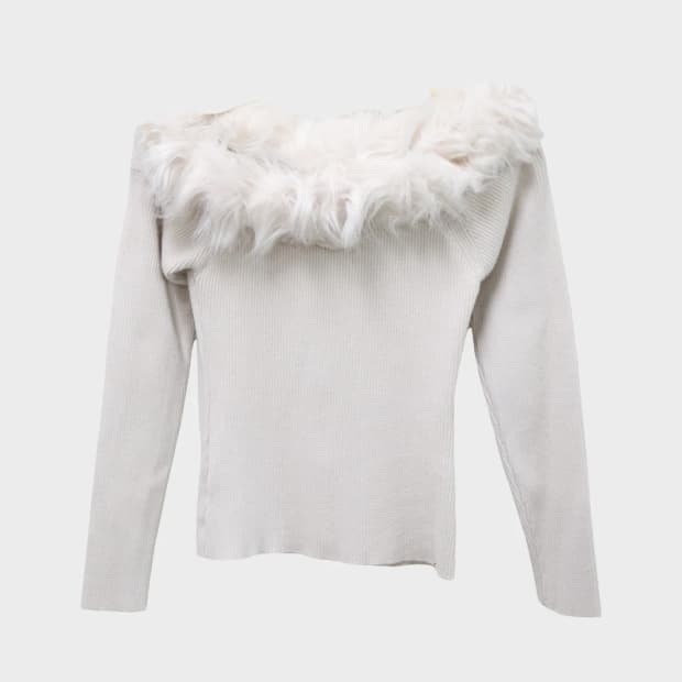 지알엘 오프숄더 퍼 니트 61088