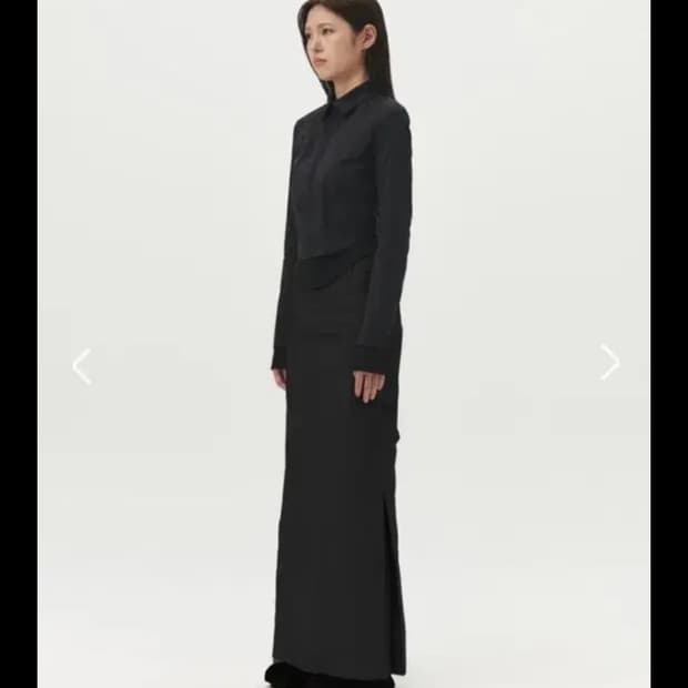 EE 코튼 롱스커트 블랙