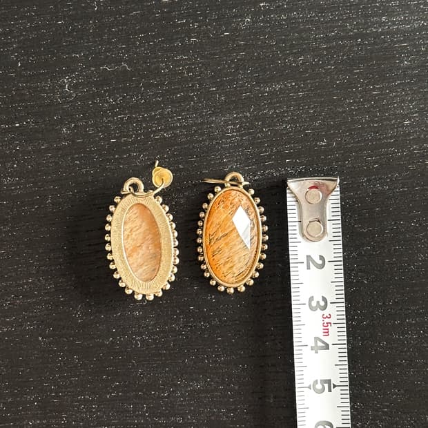 빈티지 오벌 원석 이어링