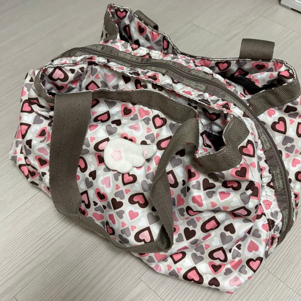 갸루맛 레스포삭 하트 땡땡이 숄더백