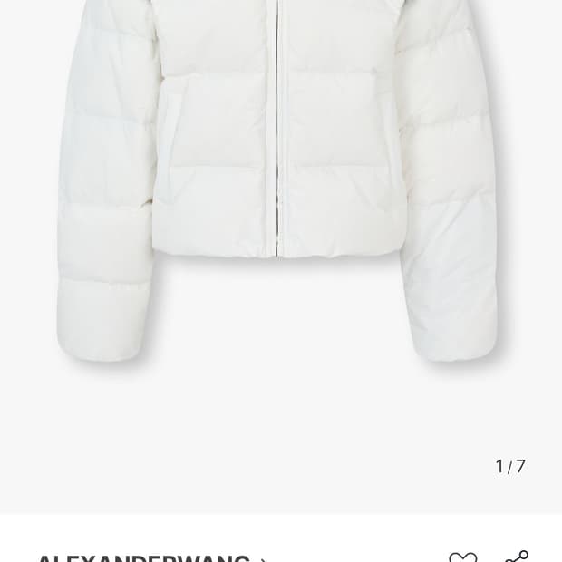 알렉산더왕 25fw 신상 크롭 패딩xs