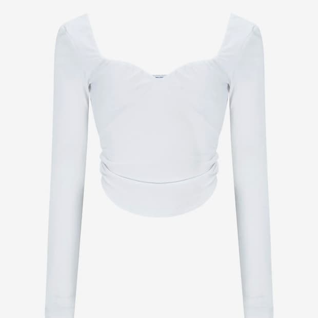 플리즈노팔로우 Misty Shirring Long Sleeve Top