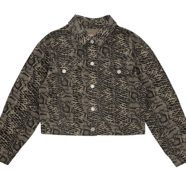 [오디너리 홀리데이]애니멀 프린팅 크롭 트리커 자켓