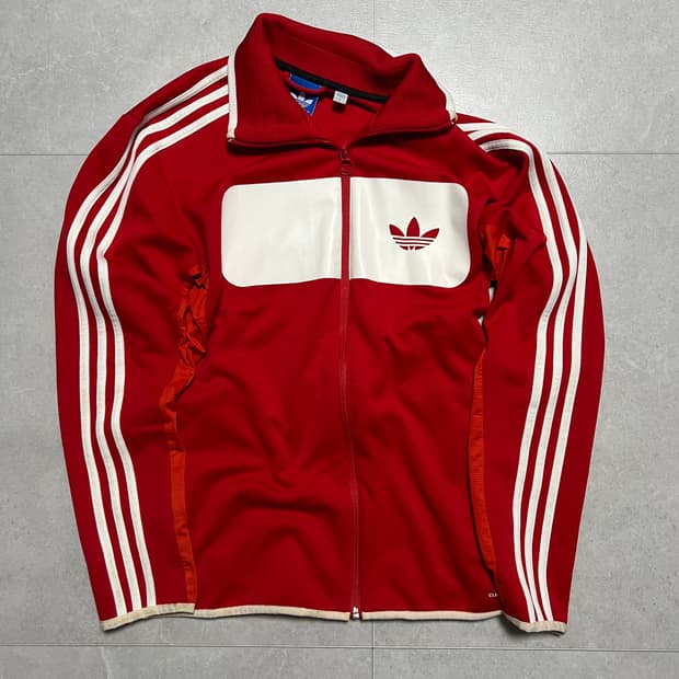 아디다스 빨간색 삼선 트랙 자켓 L