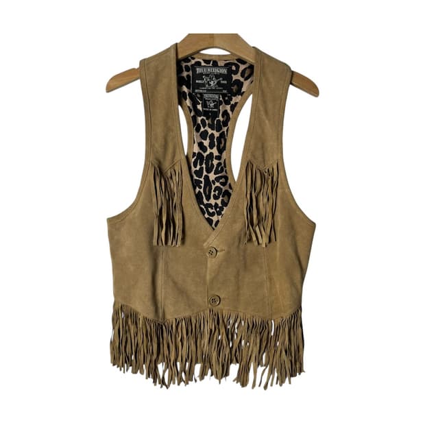 [True Religion] 트루릴리전 스웨이드 프린지 베스트