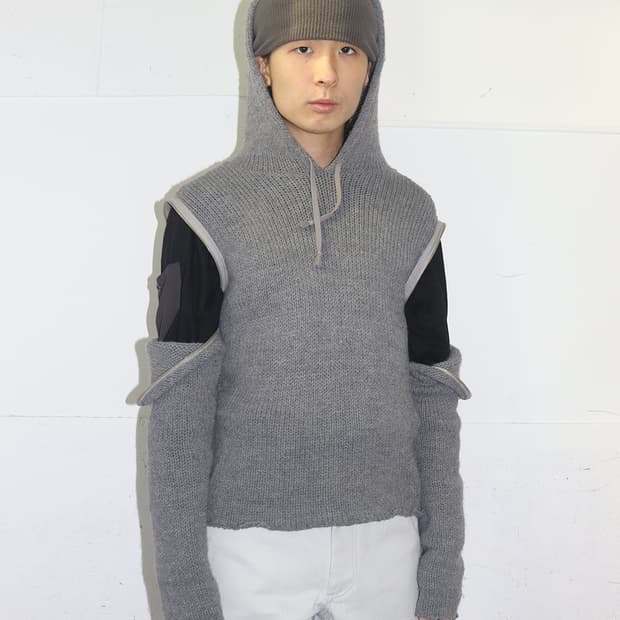 장 콜로나 니트 후디 위드 디테쳐블 슬리브