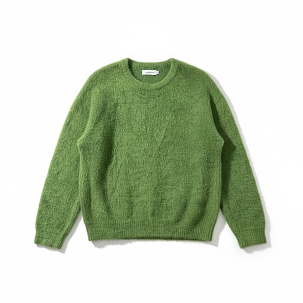 노매뉴얼 그린 헤어리 스웨터 L