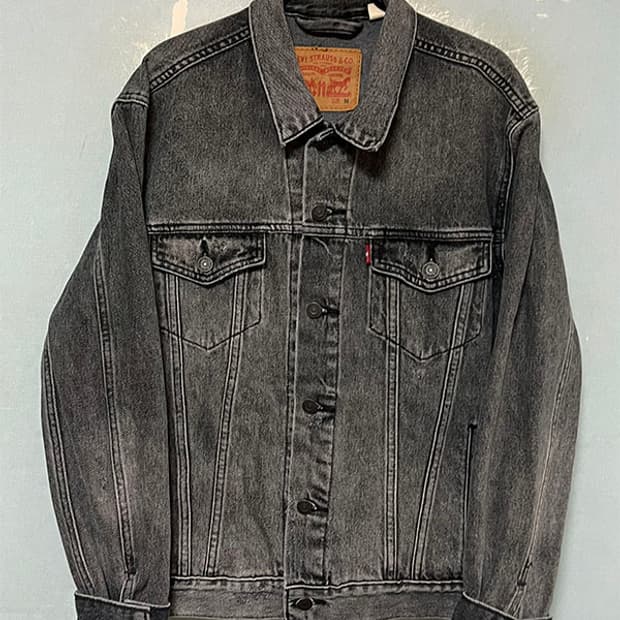 리바이스 남자 데님자켓 트러커 춘추 흑청 L 100