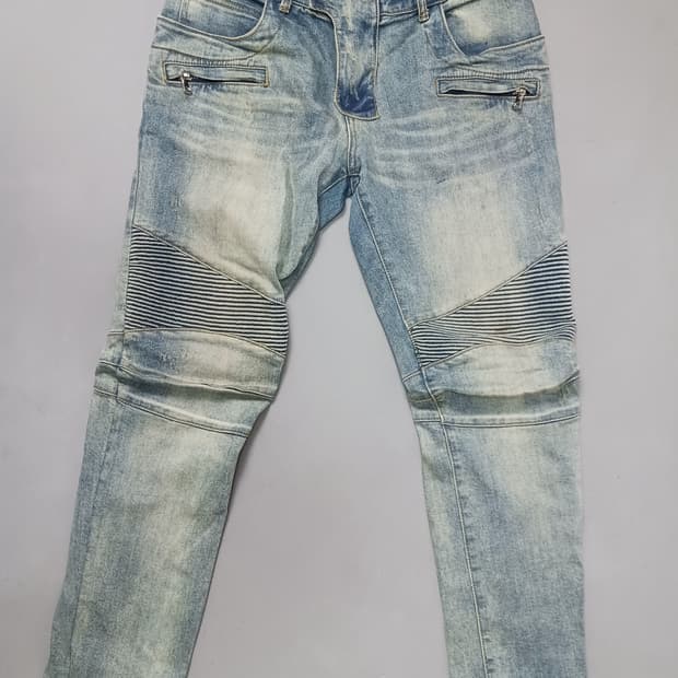 [34] 발망 빈티지워싱 바이커진 청바지