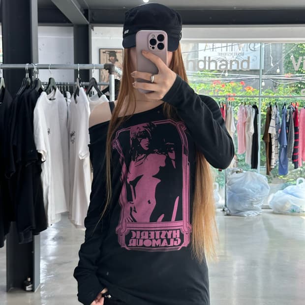 히스테릭글래머 핑크히스걸 리틀스쿨걸 원피스 롱슬리브