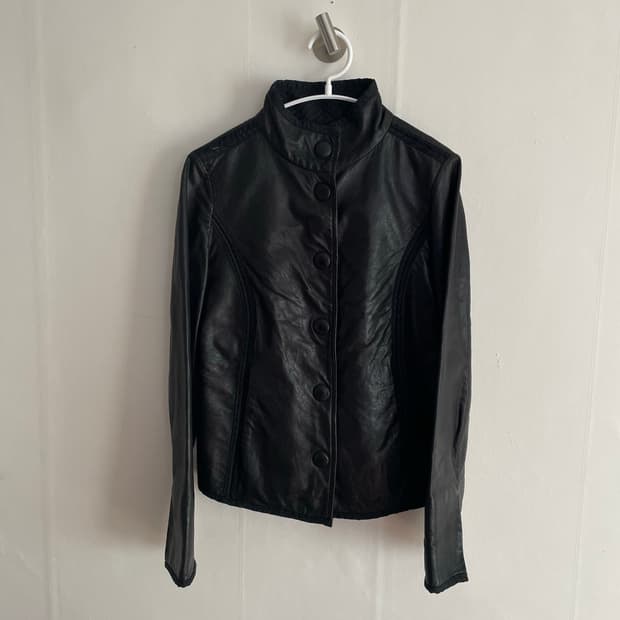 armani collezioni leather jacket