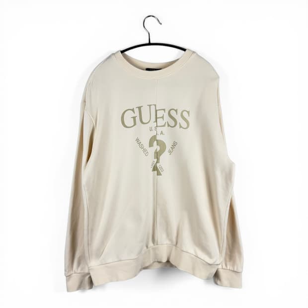 (M) 게스 로고 맨투맨 아이보리