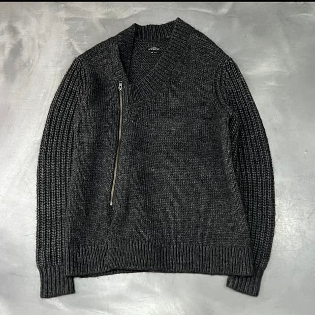 올세인츠 지퍼 디테일 니트 집업