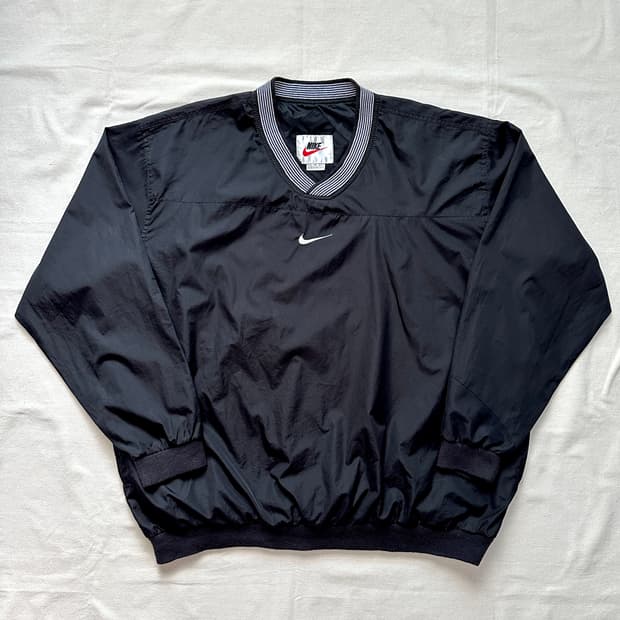 90s 나이키 블랙 브이넥 웜업 자켓 XL