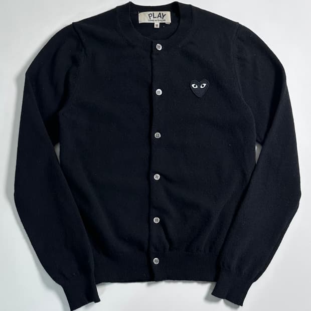 꼼데가르송 유넥 블랙 울 가디건