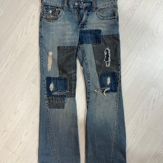 트루릴리전 패치워크 플레어 데님