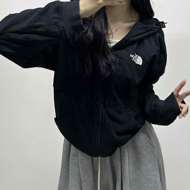 노스페이스 포켓 블랙 고프코어 후드집업 윈드브레이커 자켓 희귀져지(100