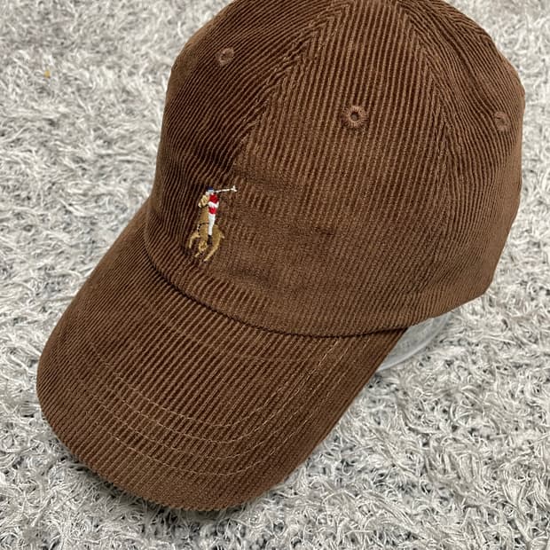 폴로Polo 컬러포니 다크브라운 코듀로이 캡 Free