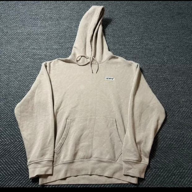 리바이스 relaxed xs 기모 라이트 브라운 후드티