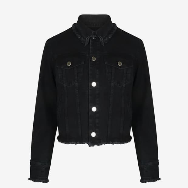 모어댄블랙 컷오프 데님 트러커 크롭 자켓