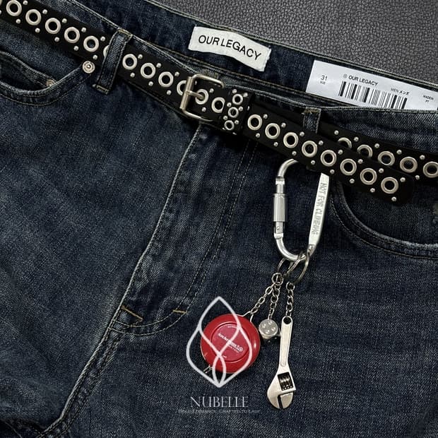 🌗 Eyelet stud belt / 아일렛 스터드 가죽 벨트