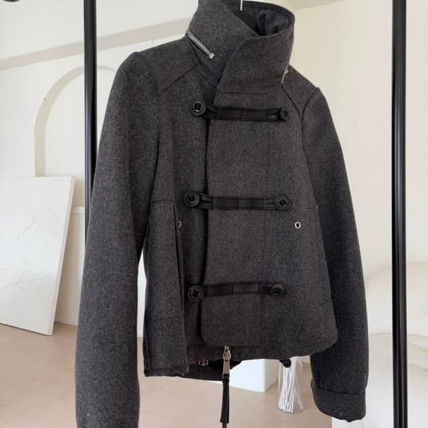 디스퀘어드2 하이넥  울 나폴레옹 자켓