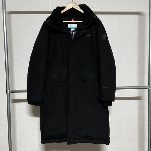 컬럼비아 구스다운 블랙 롱패딩 M