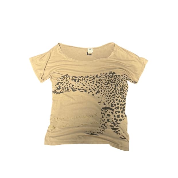 Leopard print slim t-shirt