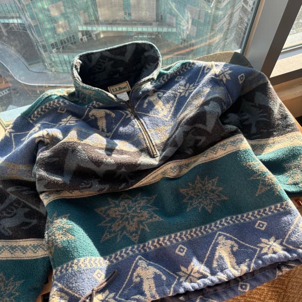 LL Bean 90s 노르딕 블랭킷 풀오버 플리스 스키자켓