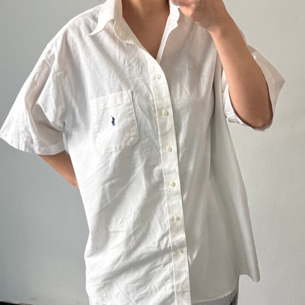 [XXL] 랄프로렌 블레이크 화이트 반팔 셔츠