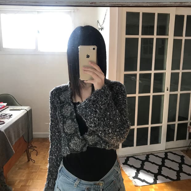 vintage grey short cardign