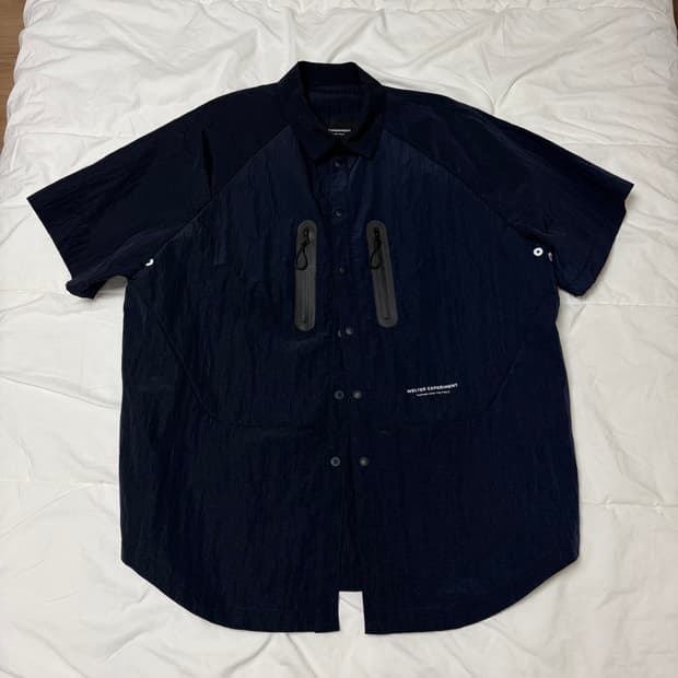 월터익스페리먼트 라이트 리플렉션 립스탑 하프셔츠 네이비 XL