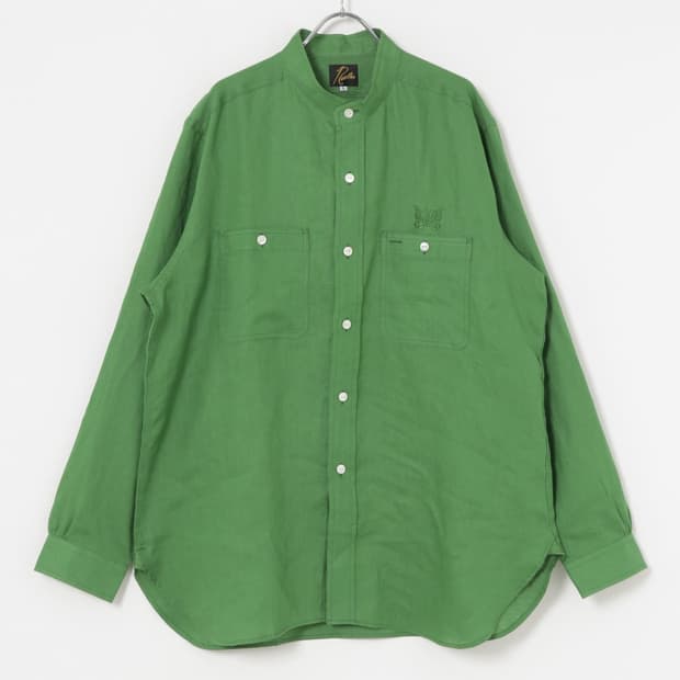 24ss 니들스 린넨 밴드 카라 워크 셔츠 그린 