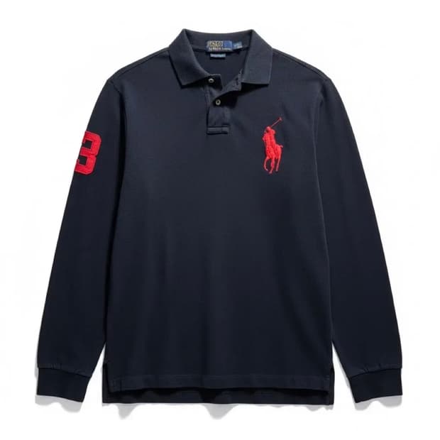 폴로랄프로렌 빅포니 긴팔 카라 티 네이비 레드포니