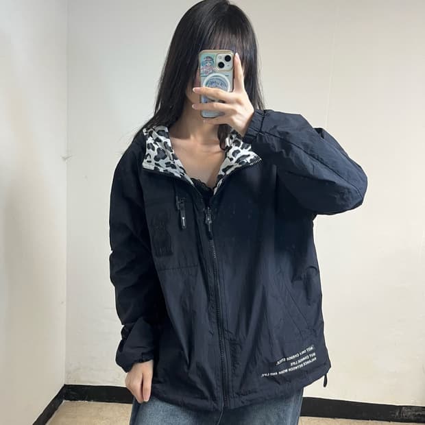 Life Work Black Reversible Windbreaker