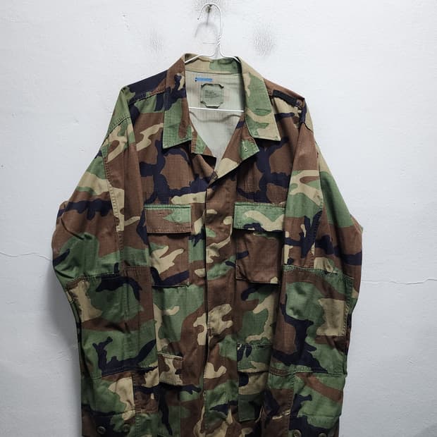 미군 밀리터리 우드랜드 카모 밀리터리 자켓