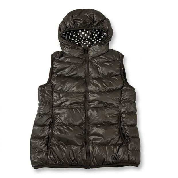 유니클로 땡땡이 조끼 패딩 L