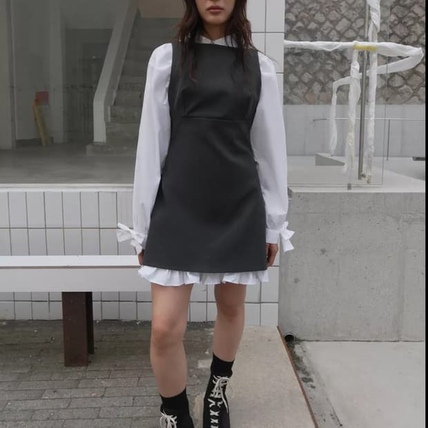 자라 프릴 미니 원피스 XS